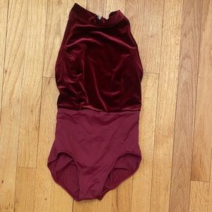 Ainsliewear maroon half velvet princess lines